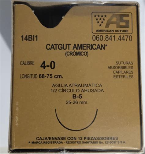 Hilo Catgut American Sutura Crómico Calibre 4 0 Envío gratis