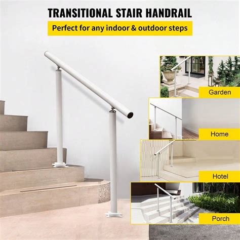 Vevor Outdoor Stair Railing Kit Ft Handrails Steps Adjustable