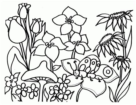 Desenhos De Menina No Jardim De Flores Para Colorir E Imprimir