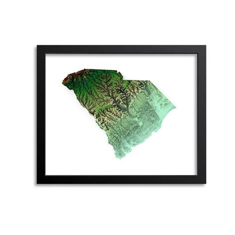 South Carolina Elevation Map Print – Print A Patent