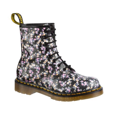 Dr Martens Floral Boots In Pink Black Lyst