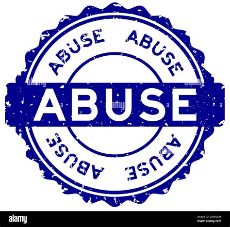 Grunge Blue Abuse Word Round Rubber Seal Stamp On White Background