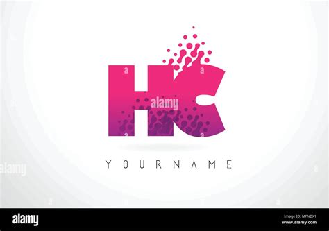 Hc H C Letter Logo With Pink Letters And Purple Color Particles Dots