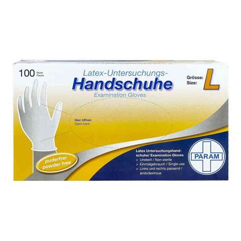 Handschuhe Einmal Latex Puderfrei L 100 Stk