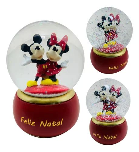 Globo De Neve Mickey E Minnie Feliz Natal Licenciado Disney