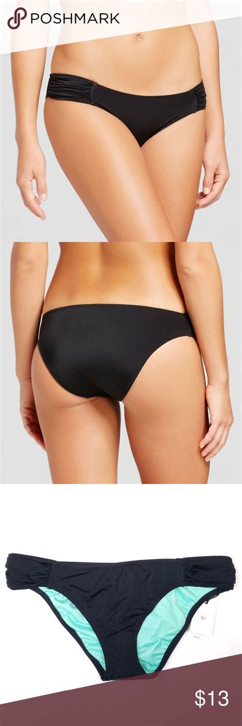 Shade Shore Side Tab Bikini Bottom Black Large Bikinis Bikini