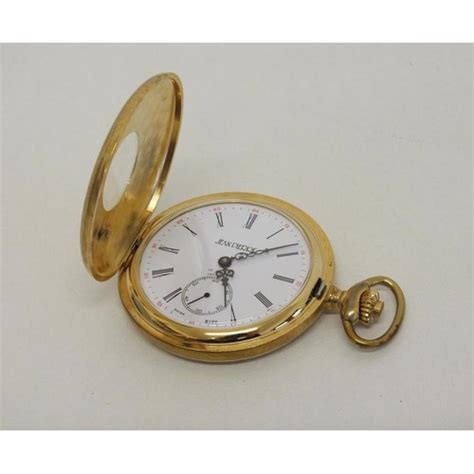 Jean Pierre Micron Gold Plated Half Hunter Mechanical Pocket Watch In