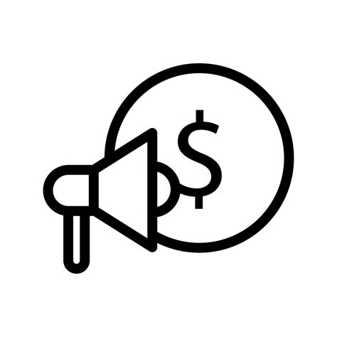 Marketing cost vector line icon. Business illustration is a symbol of