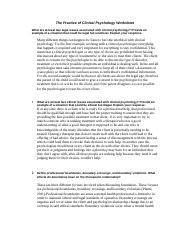 Clinical Worksheet Docx The Practice Of Clinical Psychology Worksheet