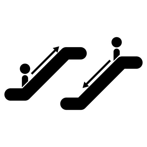 Escalator it is black icon . 5199670 Vector Art at Vecteezy