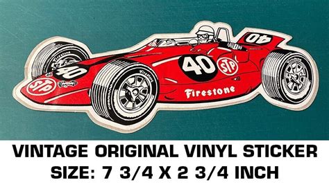 Stp Firestone 40 Race Car Vintage Original Vinyl Sticker Decal Racing