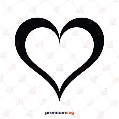 Basic Heart Outline SVG, Heart Love SVG Clipart | PremiumSVG