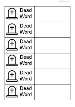 (with examples!!) Dead + Strong words worksheets by WW Wong | TpT