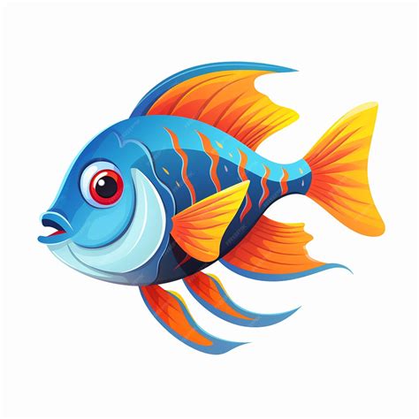 Premium Ai Image Colorful Fish Drawing Underwater Charm