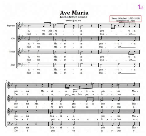 Ave María Franz Schubert Partitura para coro SATB Artandscores