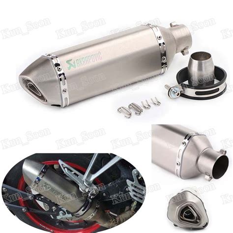 Mm Universal Motorcycle Exhaust Muffler Pipe Canister With Db