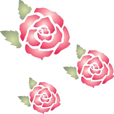 Amazon.com: Rose Mural Stencil - (size 14" x 14") Reusable Wall ...