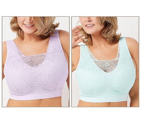 Qvc Breezies Set Of 2 Lace Seamless Cami Bra Tvshoppingqueens