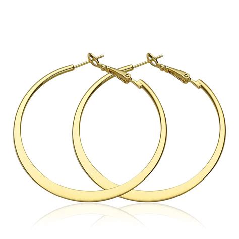 Classic Flat Big Hoop Earrings For Women Three Colors Free Antiallergic Jewelry Big Hoop