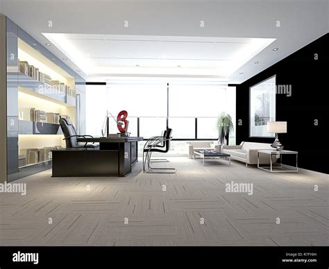 3d Render Modern Working Office Stock Photo Alamy