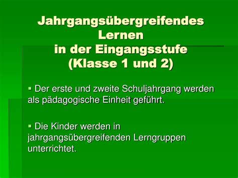 Ppt Jahrgangs Bergreifendes Lernen In Der Eingangsstufe Klasse Und