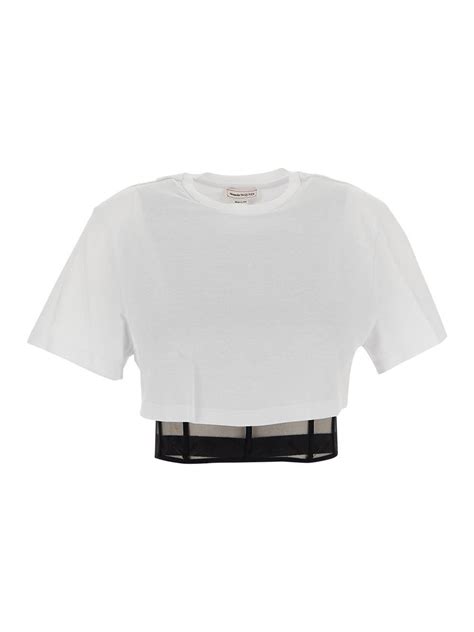 Alexander Mcqueen Corset T Shirt Alexander Mcqueen