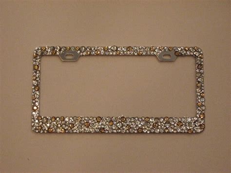 Clear Gold Bling Rhinestone Crystal License Plate Frame Etsy