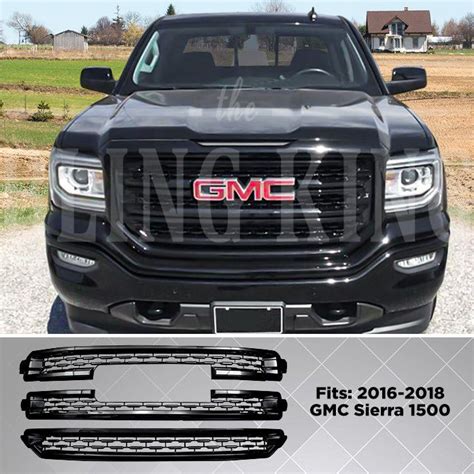 2016 2018 Gmc Sierra 1500 Slt Black Grille Insert Mesh Grill Overlay Trim Ebay