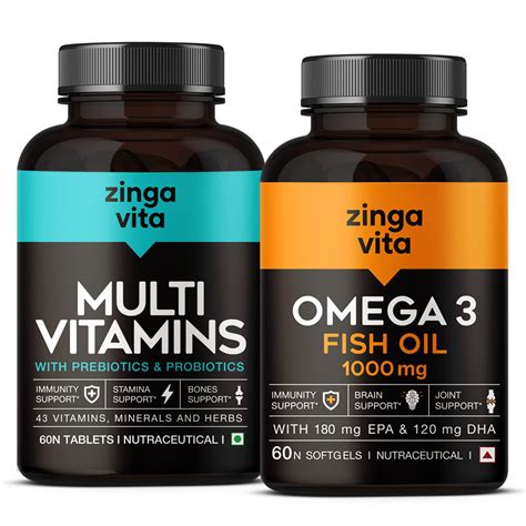 Zingavita Omega And Multivitamin Combo High Strength Omega Fish