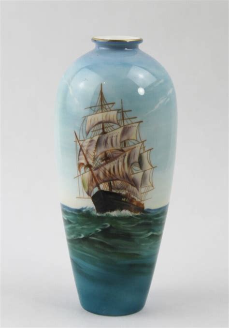 Noritake Nippon Japan Toki Kaisha Nautical Bone China Vase By S Kimura