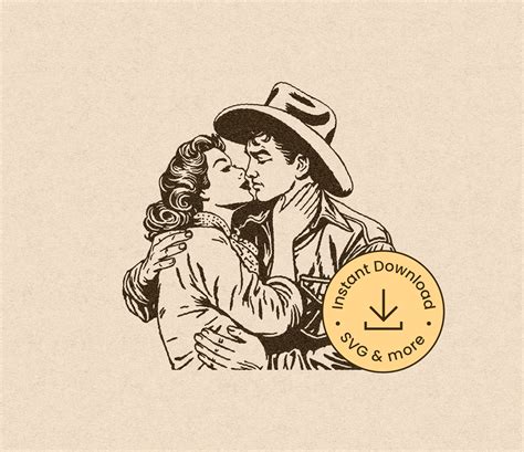 Cowboy Cowgirl Romance Svg, Cowboy Kiss Clipart, Cowboy Western Love ...