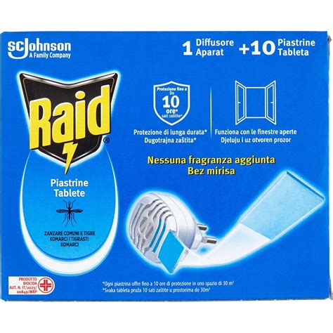 Insetticida Antizanzare Piastrine E Diffusore X Raid Pz Coop Shop