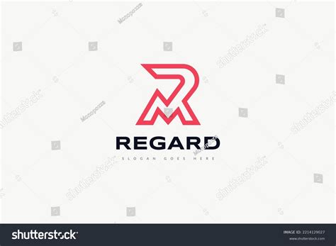 Abstract Initial Letter R M Logo Stock Vector Royalty Free