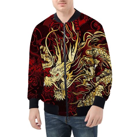 Golden Dragon Bomber Jacket Quantum Boutique