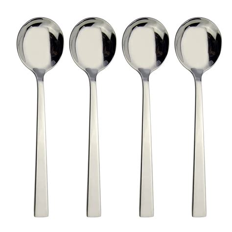 4pcs Lot 304 Ss High Quality Flatware Soup Spoon Round Spoon Cutlery