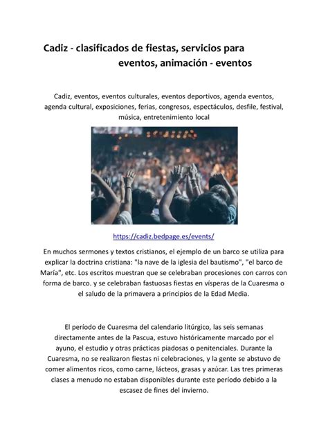 Ppt Cadiz Clasificados De Fiestas Servicios Para Eventos