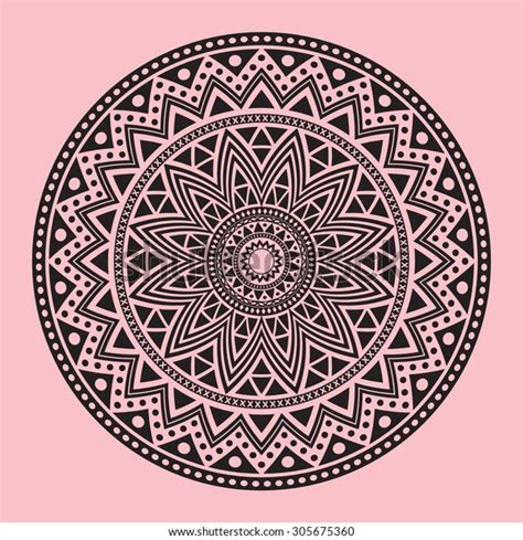 Tribal Folk Aztec Geometric Pattern Circle Stock Vector Royalty Free