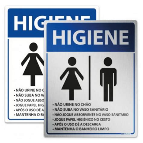 Placa De Higiene Para Banheiro Unissex Placas Para Banheiro E Vesti Rio