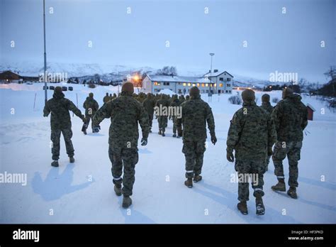 Marines With Black Sea Rotational Force Move On The Icy Terrain To