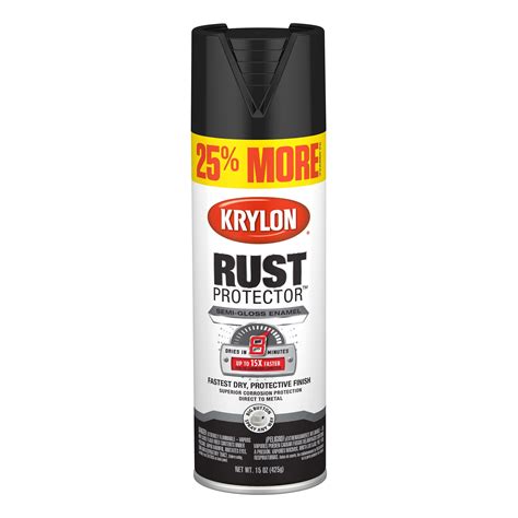 Krylon Rust Protector Enamel Semi Gloss Black Oz Walmart