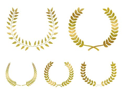 Premium Vector Gold Laurel Wreath Set