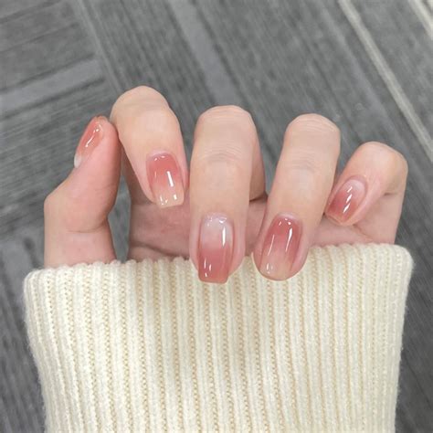 Fake Nail Set With Glue French Long Nails Nude Color Fake Nail Art Shopee Philippines