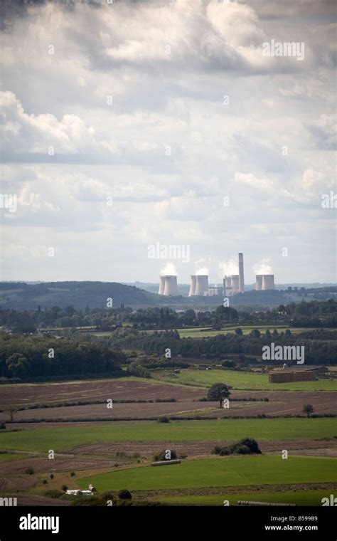 Aerial View North West Of Country Fields Trees Hay Stacks Kingston On