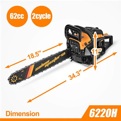 SALEM MASTER 6220H Chainsaw For Trees Gas Powered 62CC 2 Cycle Gas