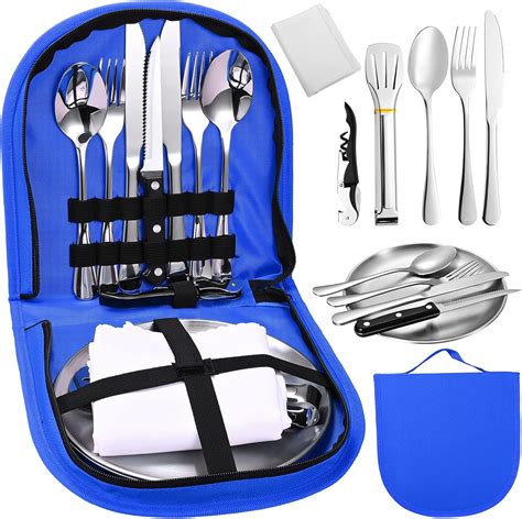 Camping Cutlery Set For Portable Picnic Cutlery Set Pcs With