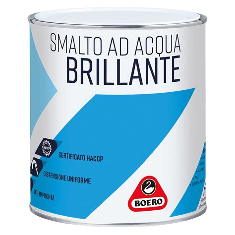 SMALTO ACQUA BRILLANTE BOERO BIANCO 2 5 l FERRO LEGNO MURO PVC 10 12 m²