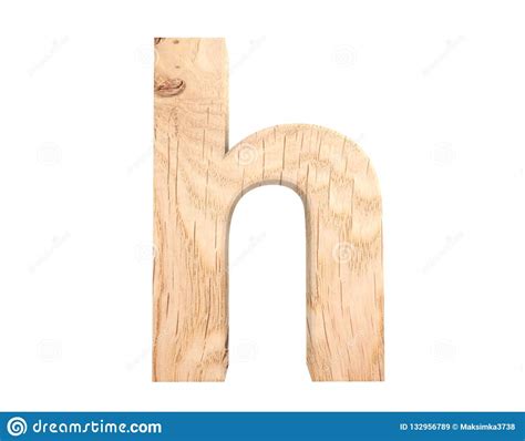 D Alfabeto De Madeira Decorativo Letra H Lowercase Ilustra O Stock