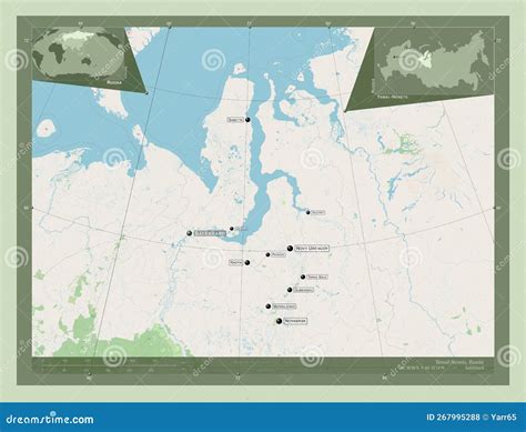 Yamal Nenets Russia OSM Labelled Points Of Cities Stock Illustration