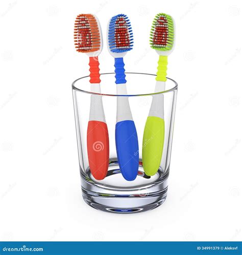 Toothbrushes In Glass Stock Illustration Illustration Of Oral