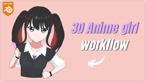 Making A Cute Anime Girl In Blender 【timelapse】 Youtube